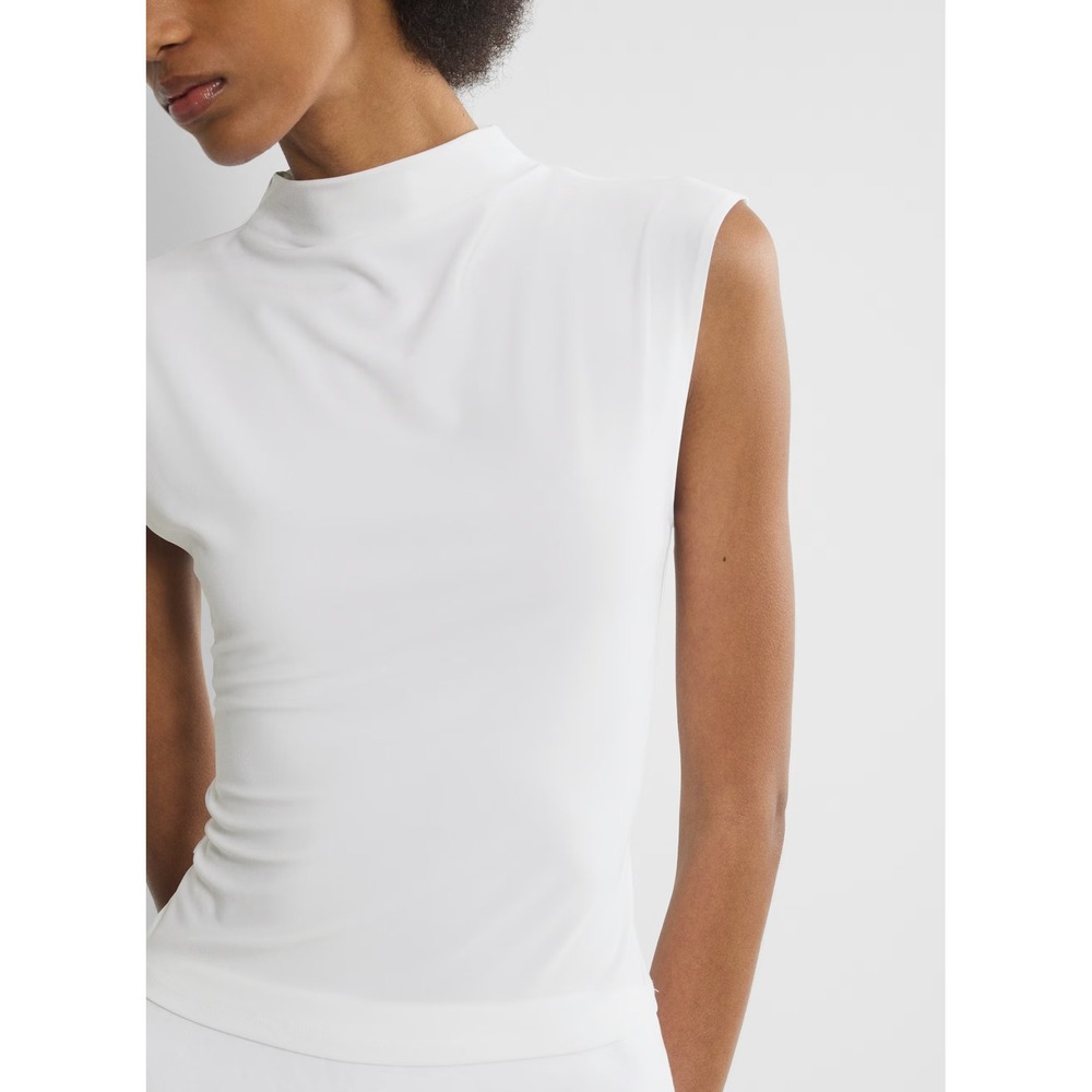 Wilfred Aritzia Smooth Matter Botanist Tank Size M White Mock Neck Sleek Modern